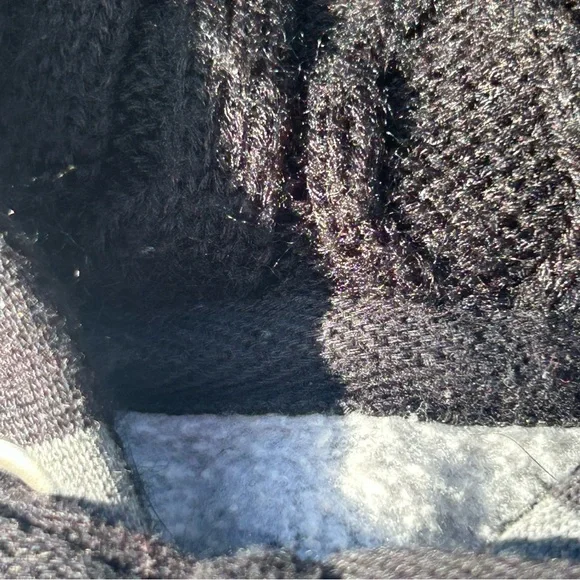 Guess Black and Gray Striped Full zip Hoodie Jacket Long Sleeve Sparkle Logo - Picture 3 of 5